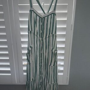 Rails Green and White Sleeveless Sundress
